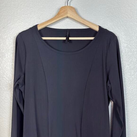 Porto Womens Artsy Minimalist Long Sleeve Tunic Dress in Black Size 2 / Medium - Picture 2 of 13